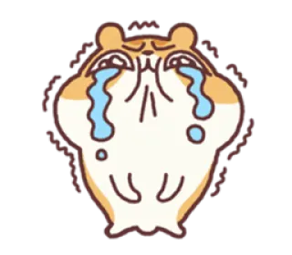 😭 仓鼠, 哭泣, 悲伤, 眼泪, 难过, 表情符号, 卡通 telegram sticker