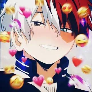 ❄️ Shoto Todoroki My Hero Academia Anime, My Hero Academia, Shoto Todoroki, Serca, Słodkie, Emoji telegram sticker