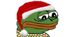 🎄 Pepe the Frog pepe, natale, rana, vacanze, cappello da babbo natale, meme telegram sticker