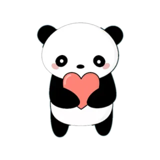 🐼 panda, cute, animal, heart, kawaii, love telegram sticker