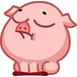 😒 Schwein, Tier, Süß, Cartoon, Rosa telegram sticker