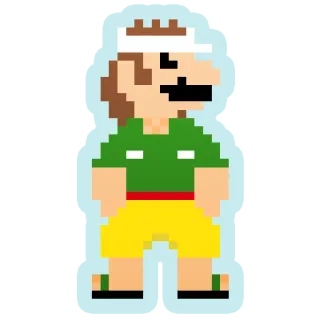💪 Pixel art, Plage, Été, Rétro, Personnage telegram sticker