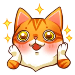 ✨ kat, schattig, glitter, dier, kawaii, blij, emoji, vrolijk telegram sticker