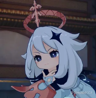 💫 @BakaBecca Anime, Cartoon, Kawaii, Paimon, Genshin Impact whatsapp sticker
