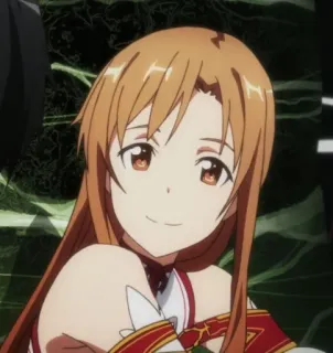 😊 Asuna Sword Art Online Anime, Postać, Asuna, Sword Art Online, Fanart, Portret telegram sticker
