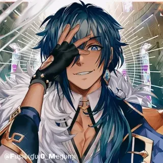 💠 Kaeya Genshin Impact @Fusigiduro_Megumi Kaeya, Genshin Impact, anime, video game, fan art, character whatsapp sticker