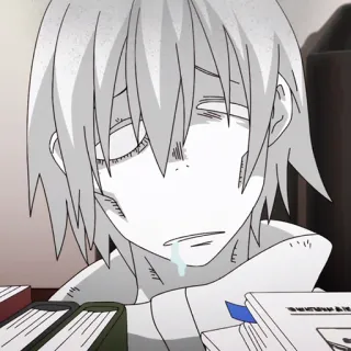 🔥 anime, tired, exhausted, sleepy telegram sticker