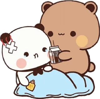 🤕 Panda, Urso, Triste, Chorando, Leite, Bandagem whatsapp sticker