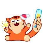 🥴 お祝い, 虎, クリスマス, 新年, 乾杯, お祭り whatsapp sticker