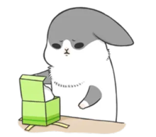 🐰 kelinci, imut, kartun, binatang, kotak, sedih, kawaii telegram sticker