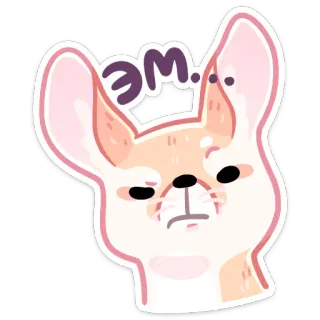 🤨 эм Zorro fénec, Animal, Lindo, Expresión, Dibujo animado telegram sticker