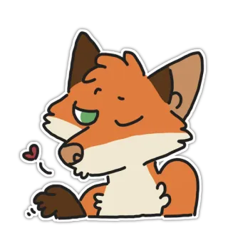 😘 rubah, hati, hewan, imut, kartun, cinta telegram sticker