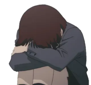 😨 anime, girl, sad, depressed, emotional, crying telegram sticker