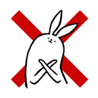🙅 lapin, dessin animé, croix, bras croisés, non whatsapp sticker