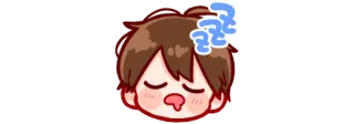 😴 śpiący, anime, zmęczony, chłopak, kreskówka telegram sticker