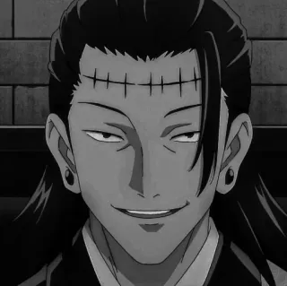 🚬 Suguru Geto Jujutsu Kaisen Anime, Manga, Sorcier, Méchant, Personnage, Noir et Blanc telegram sticker
