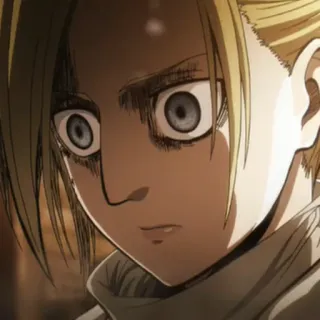 🌟 Annie Attack on Titan Anime, Annie Leonhart, Attack on Titan, preocupado, ansioso, triste, expressão telegram sticker
