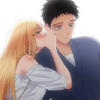 ❤️ Anime, Paar, Romantik, Flüstern, Ohr, Liebe telegram sticker