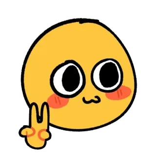 ✌️ Simbol perdamaian, Emoji, Lucu, Kuning, Kawaii, Kartun, Smiley telegram sticker