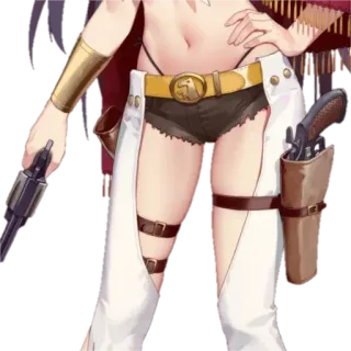 👙 gun, western, woman, sexy, outfit whatsapp sticker