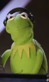 😐 Kermit Kermit the Frog, Muppets, DJ, music, headphones, frog, funny telegram sticker