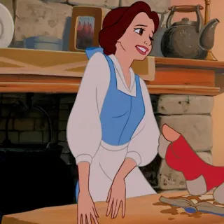 🥀 Belle Beauty and the Beast cartoon, disney, princess, belle, beauty and the beast, animated telegram sticker