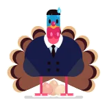 😰 七面鳥, 漫画, 動物, 感謝祭, 鳥 telegram sticker