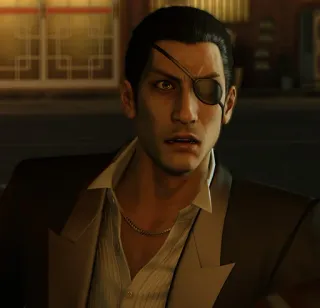 😨 Goro Majima Yakuza Anime, Videogioco, Benda sull'occhio, Completo, Personaggio telegram sticker