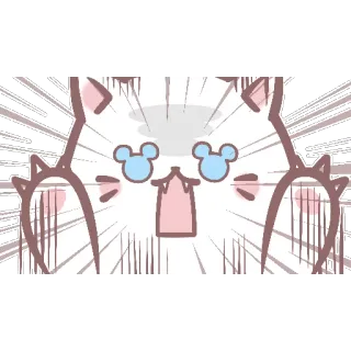 😼 mèo, sốc, ngạc nhiên, anime, hoạt hình, phản ứng, kawaii telegram sticker