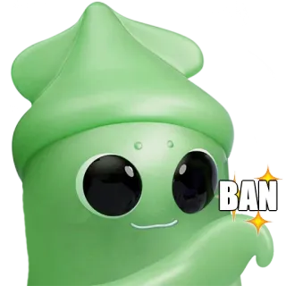 🔨 BAN proibido, desenho animado, alienígena, verde, censura whatsapp sticker