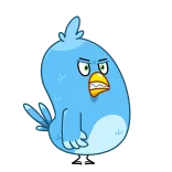 😡 burung, marah, kartun, biru, paruh kuning telegram sticker