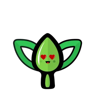 😍 planta, amor, fofo, kawaii, corações, verde telegram sticker