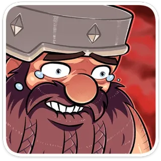 😭 矮人, 哭泣, 伤心, 头盔, 卡通, 角色 telegram sticker