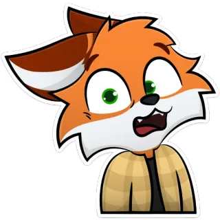 😳 Cartoon, Vos, Personage, Dier, Emoticon telegram sticker
