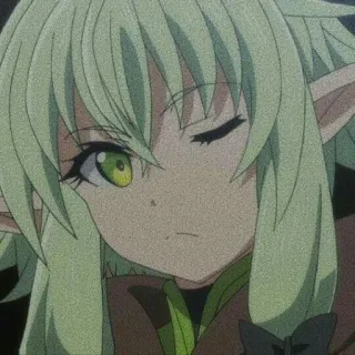 🕸 Anime, Elf, Postać, Słodki, Mruganie telegram sticker