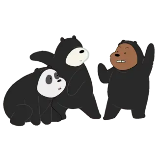 🥰 cartoon, bears, we bare bears, animated telegram sticker