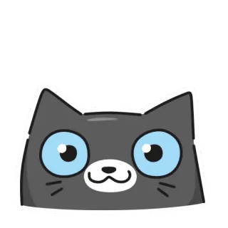 🙂 gatto, animale, cartone animato, adesivo, grigio, occhi blu telegram sticker