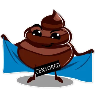 😏 CENSORED caca, emoji, censurado, divertido, humor telegram sticker