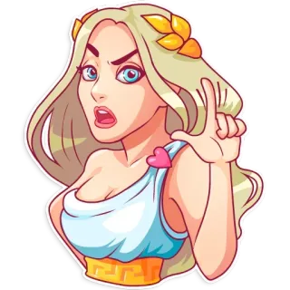 😡 ผู้หญิง, ตัวละคร, การ์ตูน, ท่าทาง telegram sticker