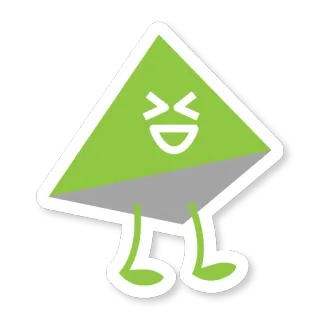😆 triangolo, cartone animato, geometrico, felice, personaggio, verde telegram sticker