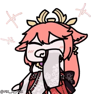 😂 Yae Miko Genshin Impact whatsapp sticker