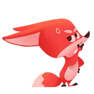 😥 vos, dier, cartoon, boos, rood telegram sticker