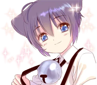 🙂 Anime, Catboy, Carino, Kawaii, Campanella, Scintillio telegram sticker