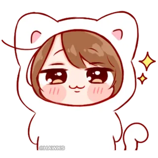💞 cute, anime, kawaii, cat, hoodie, adorable telegram sticker