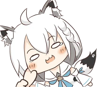 🤪 Shirakami Fubuki Anime, Fuchsmädchen, Vtuber, Niedlich, Kawaii, Fubuki telegram sticker