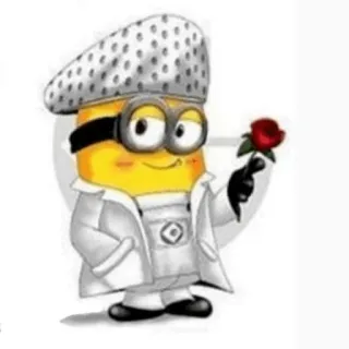 😘 Minion Minion, Cartoon, Rose, Lustig, Figur telegram sticker