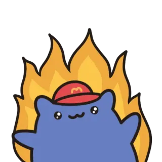 🔥 Dibujo animado, Personaje, Fuego, Lindo, Animal, Pegatina telegram sticker
