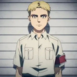👾 Falco Grice Attack on Titan アニメ, キャラクター, ファルコ, グライス, 制服, 軍 whatsapp sticker
