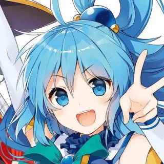 ✌️ Aqua Konosuba Anime, Personagem, Aqua, Konosuba, Fofo, Alegre telegram sticker