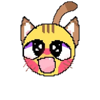 🐱 Katze, Kawaii, Süß, Emoji, Pixelkunst, Anime, Tier telegram sticker